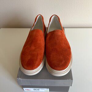 Franco Sarto L-Mayve Slip On Orange Suede Loafers Leather 8 M